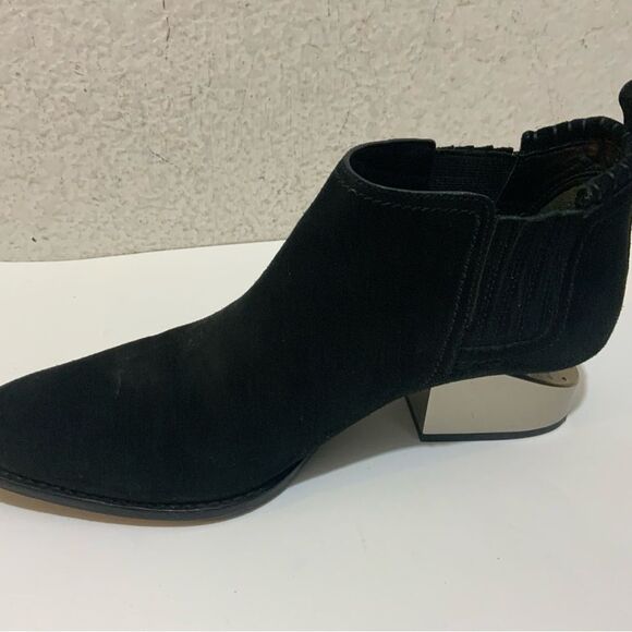 Alexander Wang Gabi Cut Out Boot 39.5 Black Suede Silver Metal Heel - Picture 15 of 15